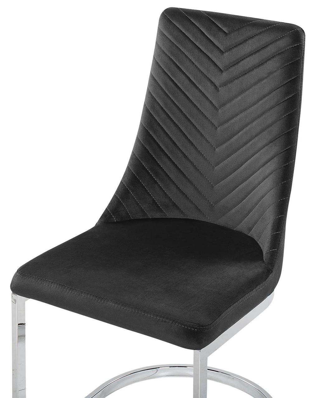 Set of 2 Dining Chairs Velvet Black