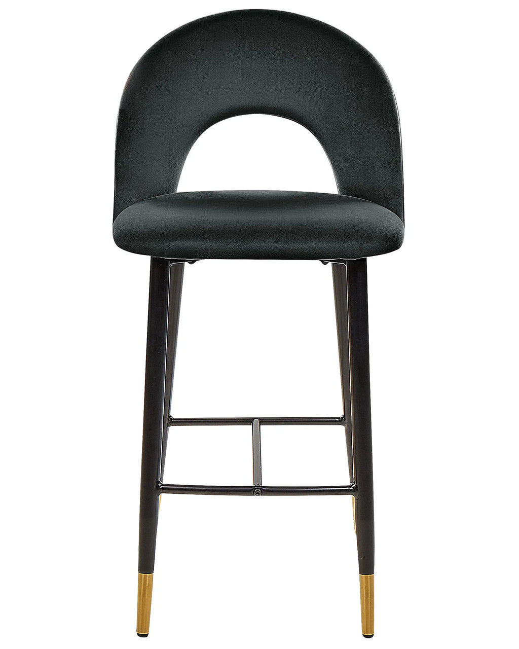 Set of 2 Bar Chairs FALTON Velvet Black