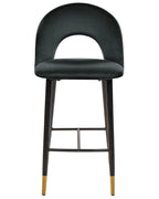 Set of 2 Bar Chairs FALTON Velvet Black