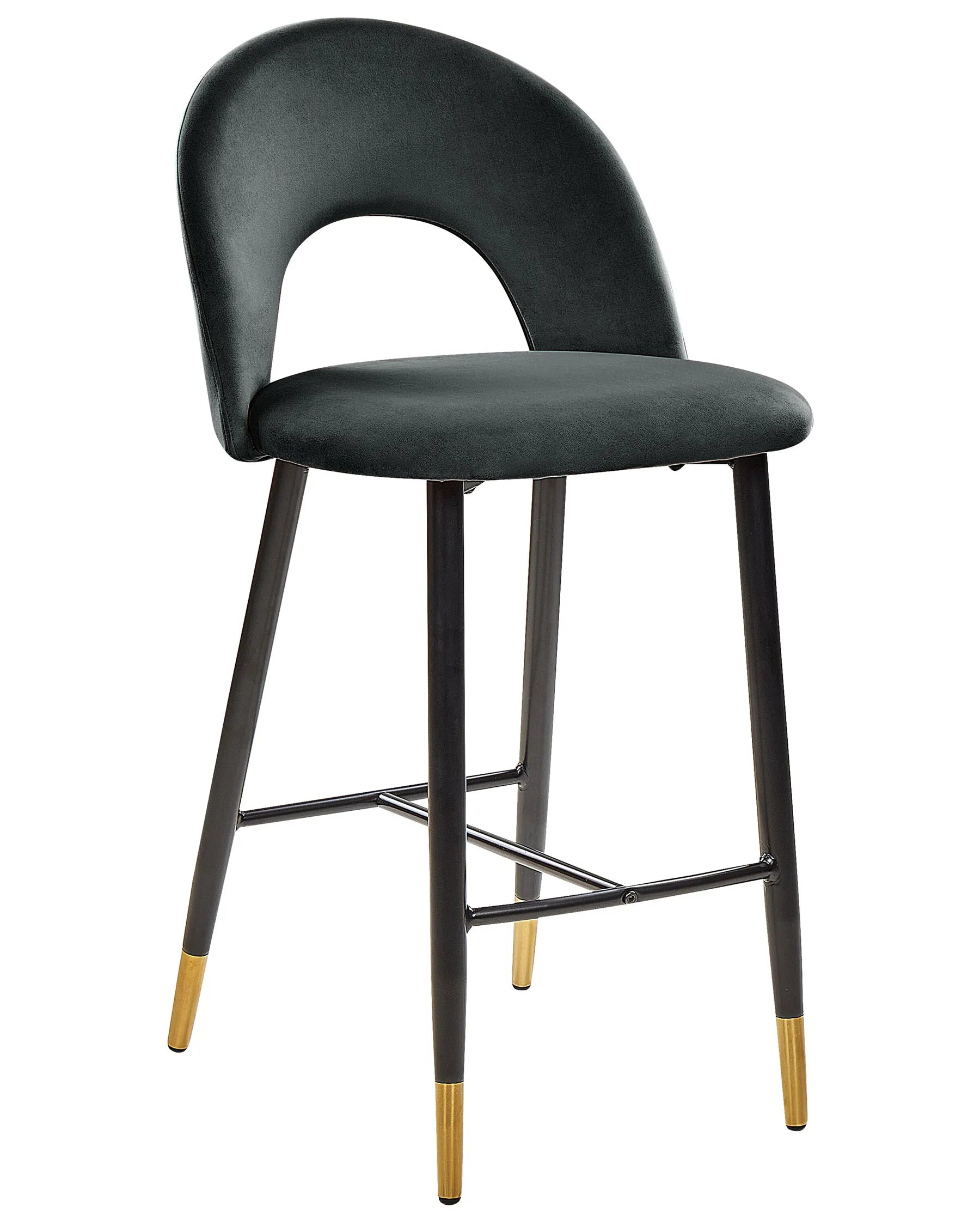 Set of 2 Bar Chairs FALTON Velvet Black