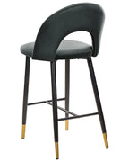 Set of 2 Bar Chairs FALTON Velvet Black