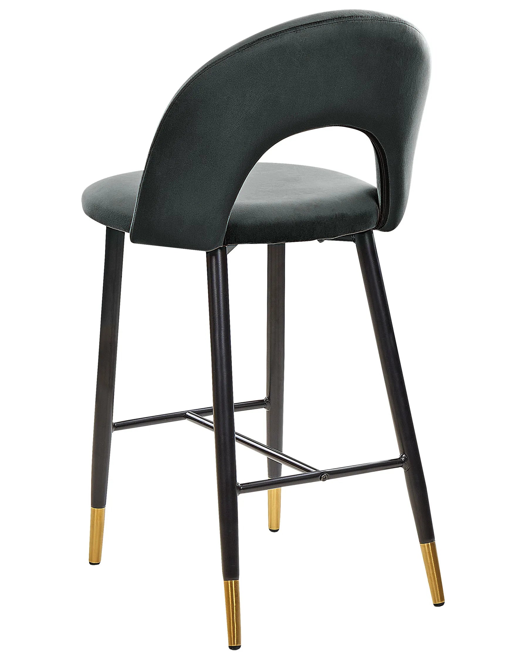 Set of 2 Bar Chairs FALTON Velvet Black