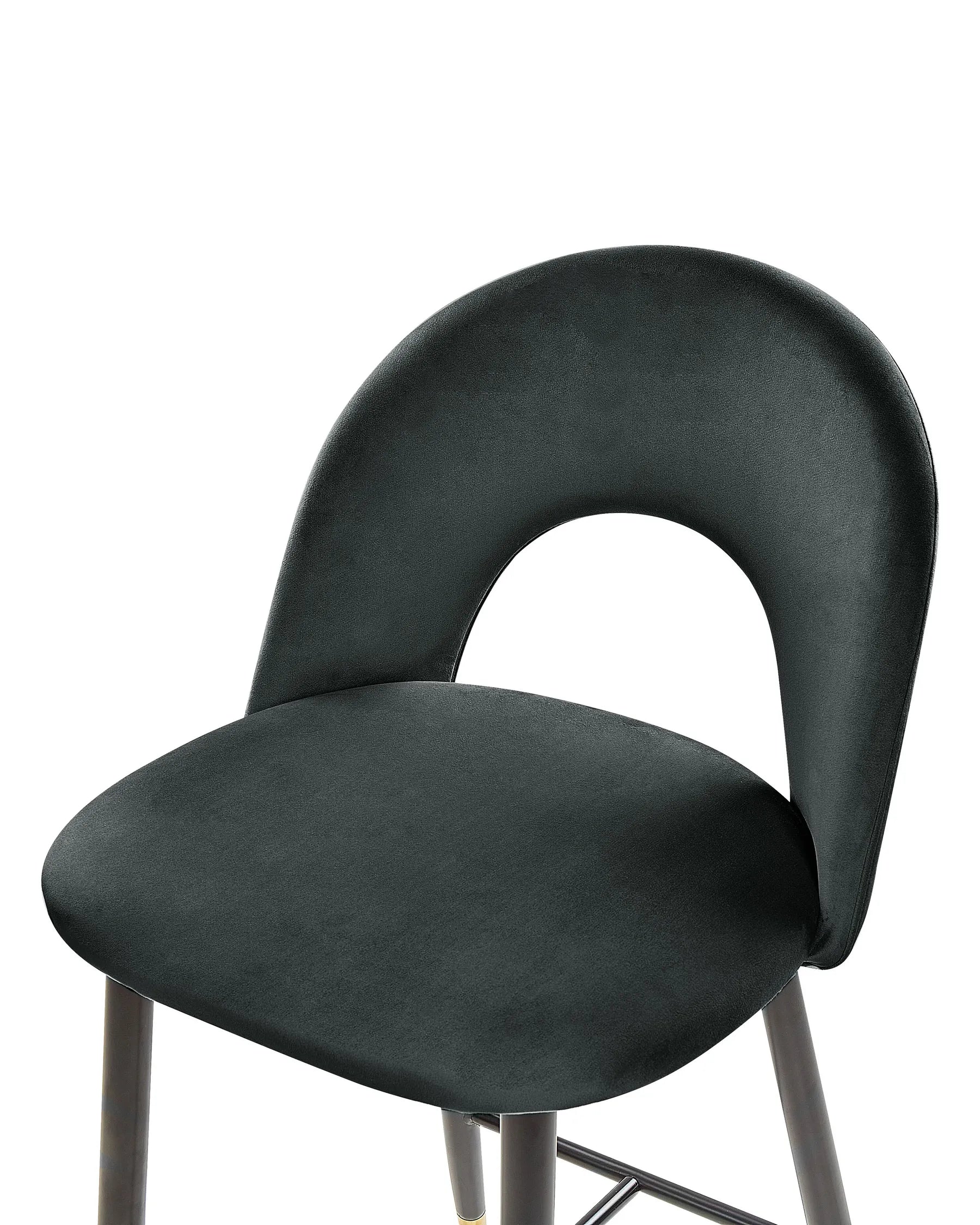 Set of 2 Bar Chairs FALTON Velvet Black