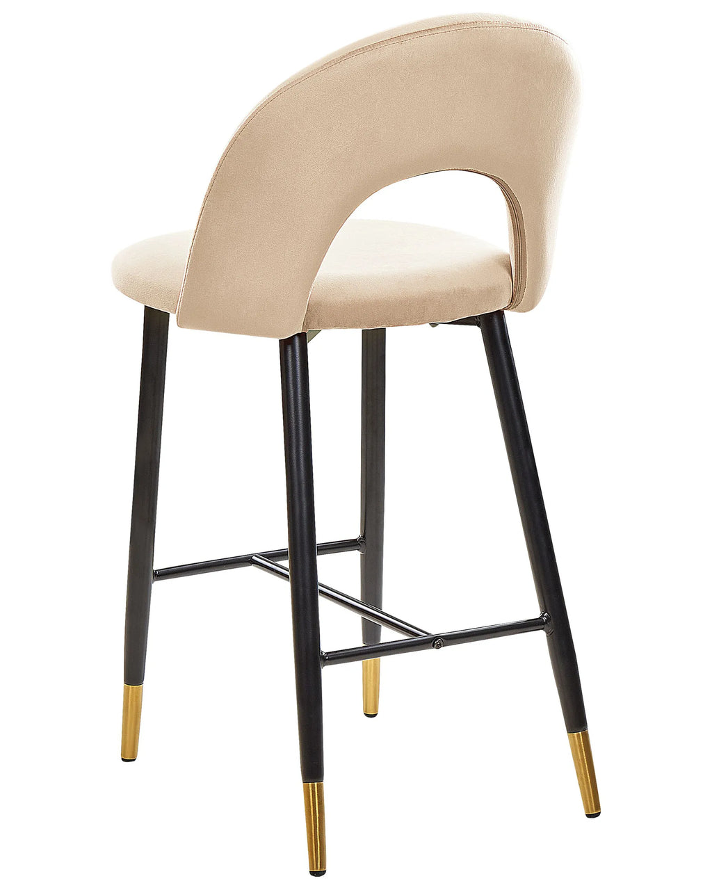 Set of 2 Bar Chairs FALTON Velvet Beige