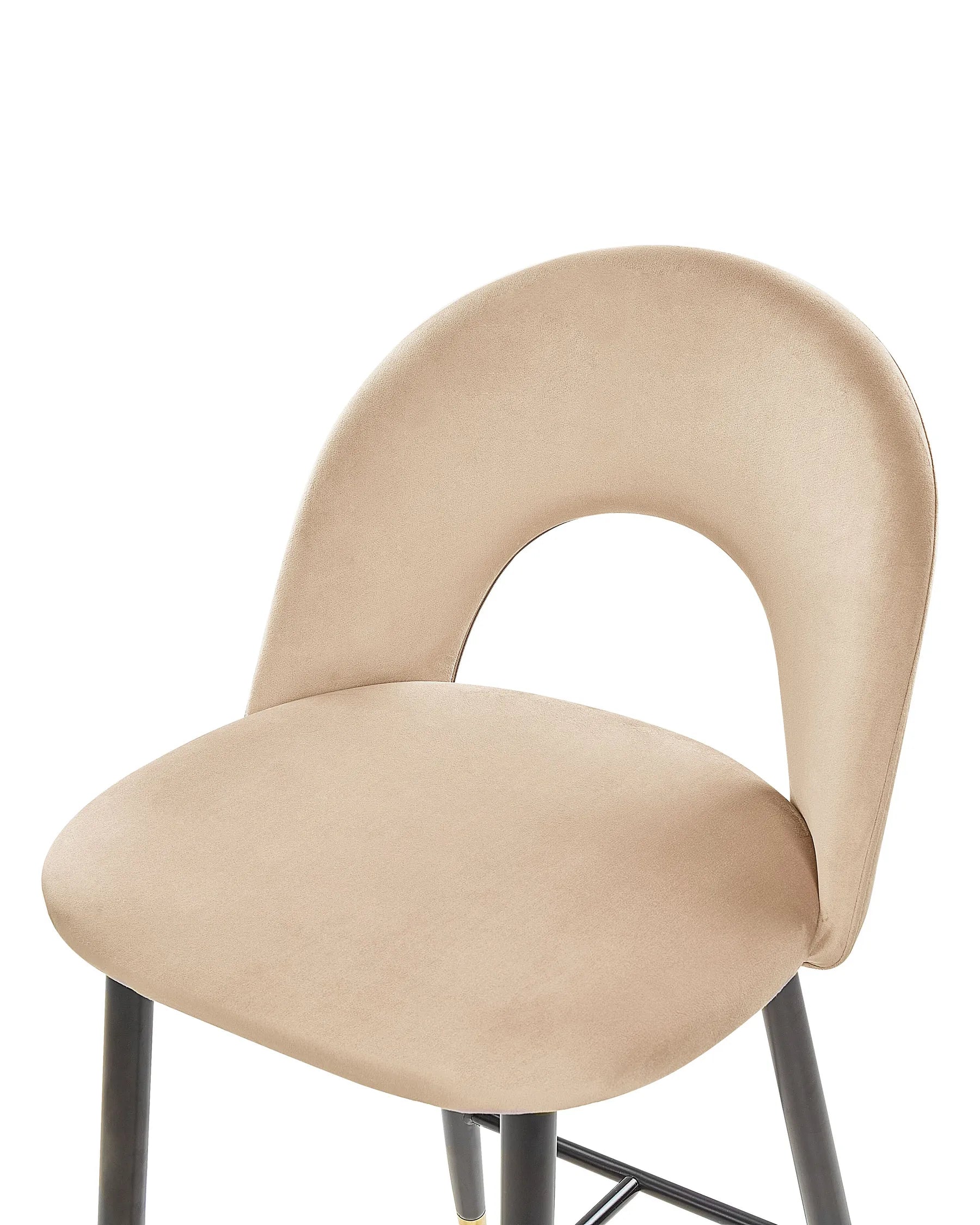 Set of 2 Bar Chairs FALTON Velvet Beige