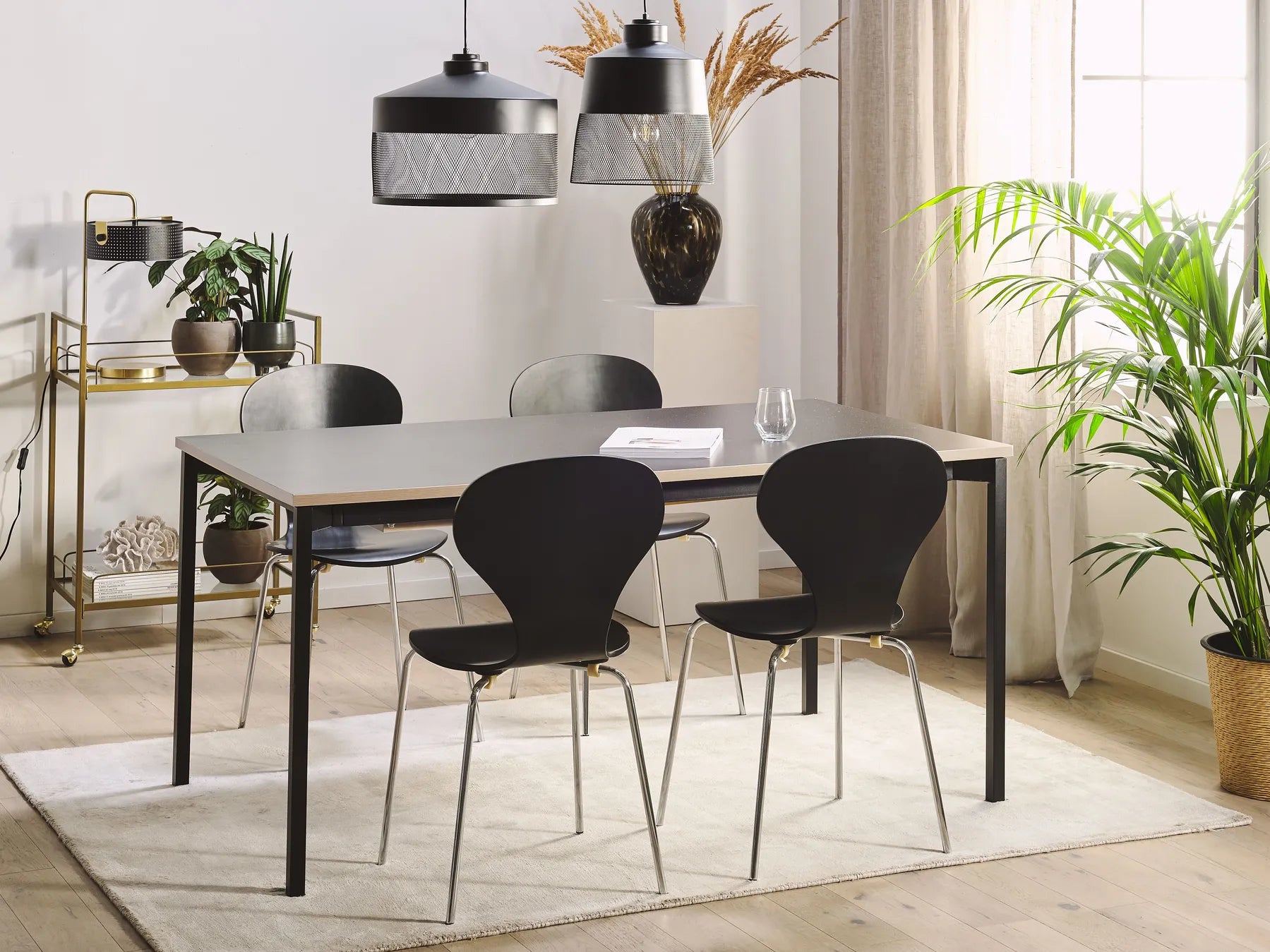 Extending Dining Table AVIS Black 140/190 cm 90 cm