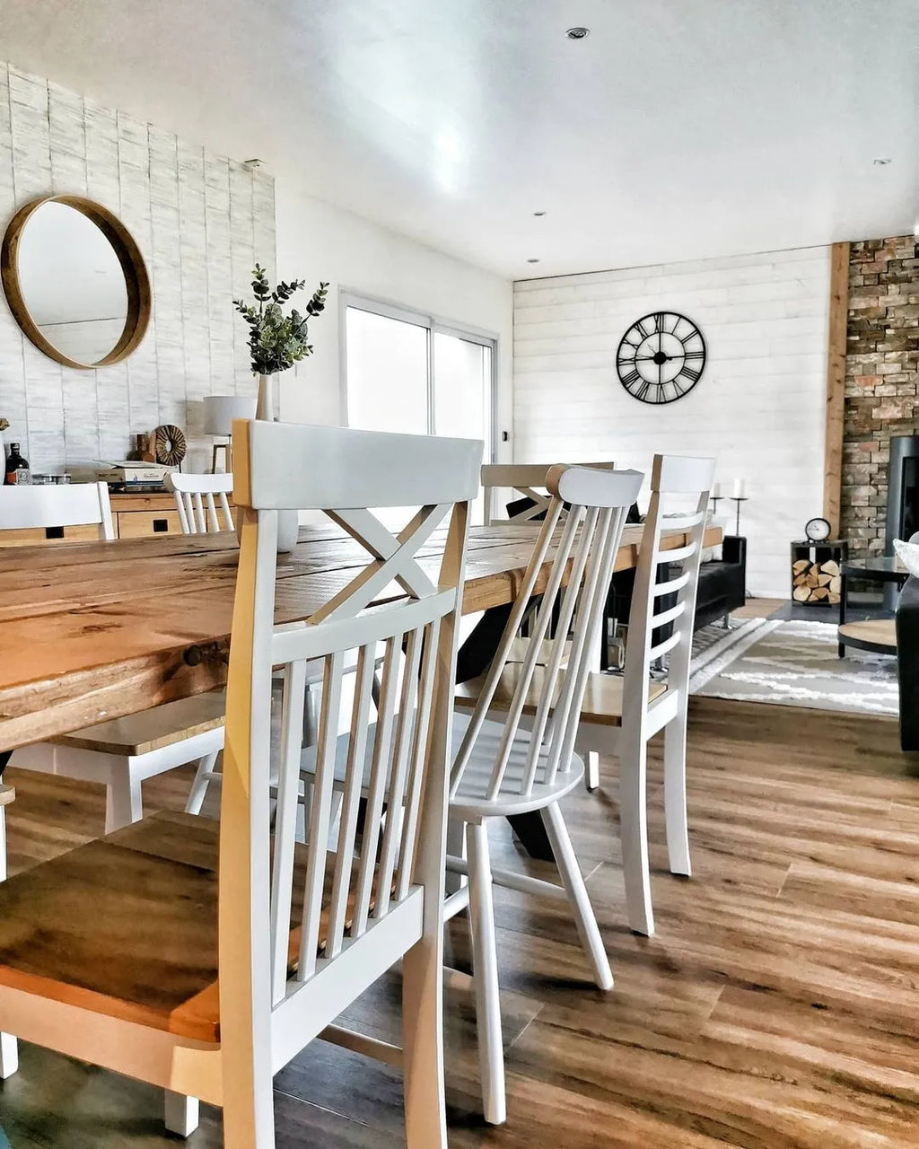 Set of 2 Dining Chairs Wood White