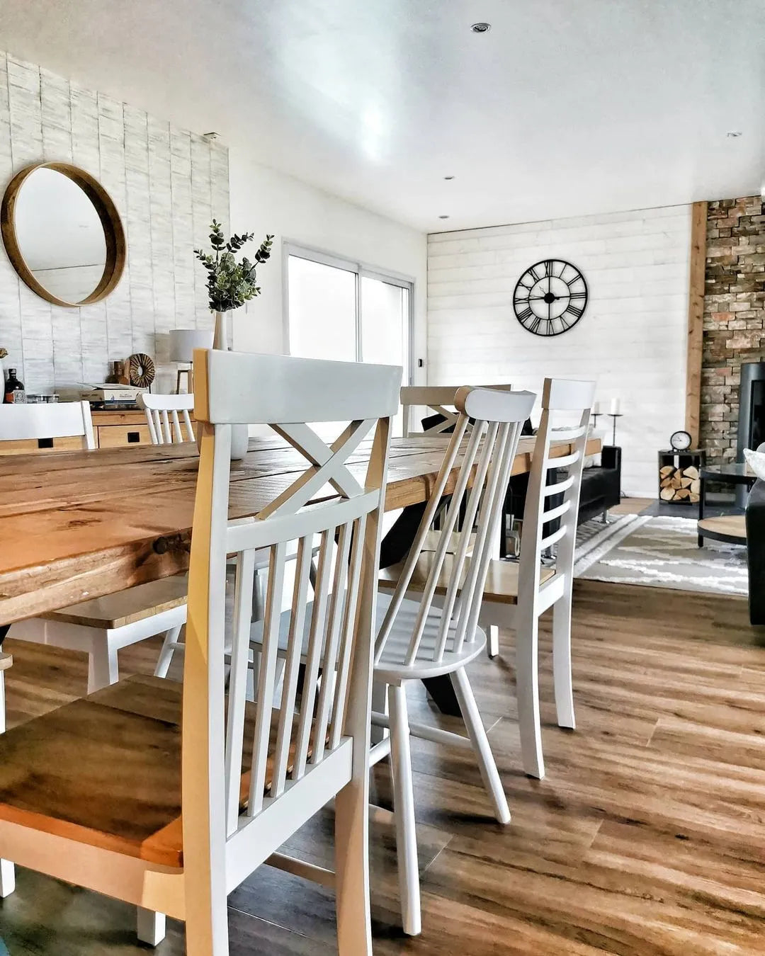 Set of 2 Dining Chairs Wood White