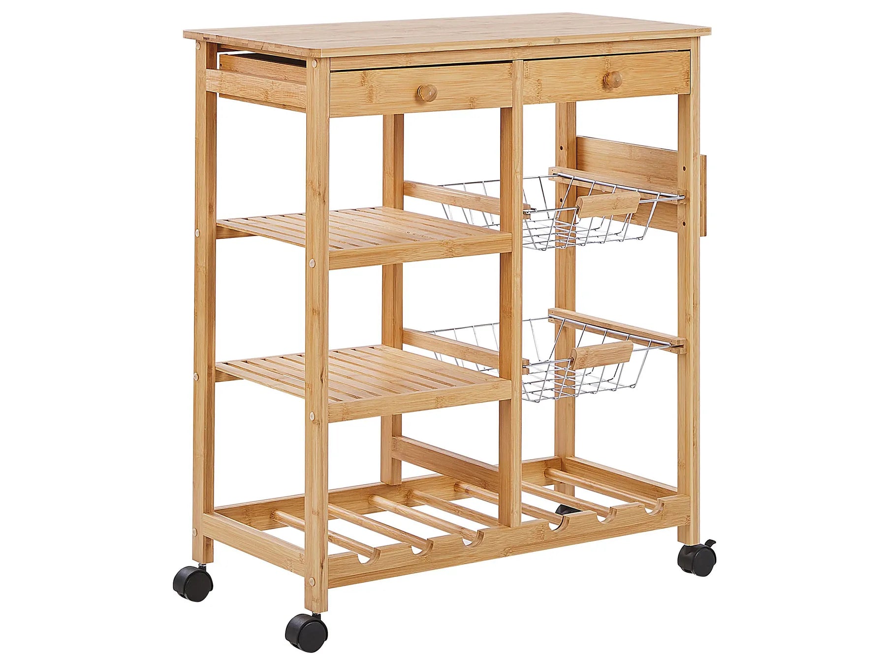 Kitchen Trolley MORINO Bamboo Wood Light Brown
