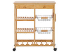 Kitchen Trolley MORINO Bamboo Wood Light Brown
