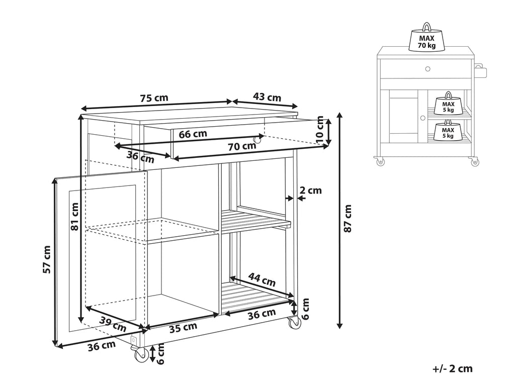 Kitchen Trolley TRAPANI Black