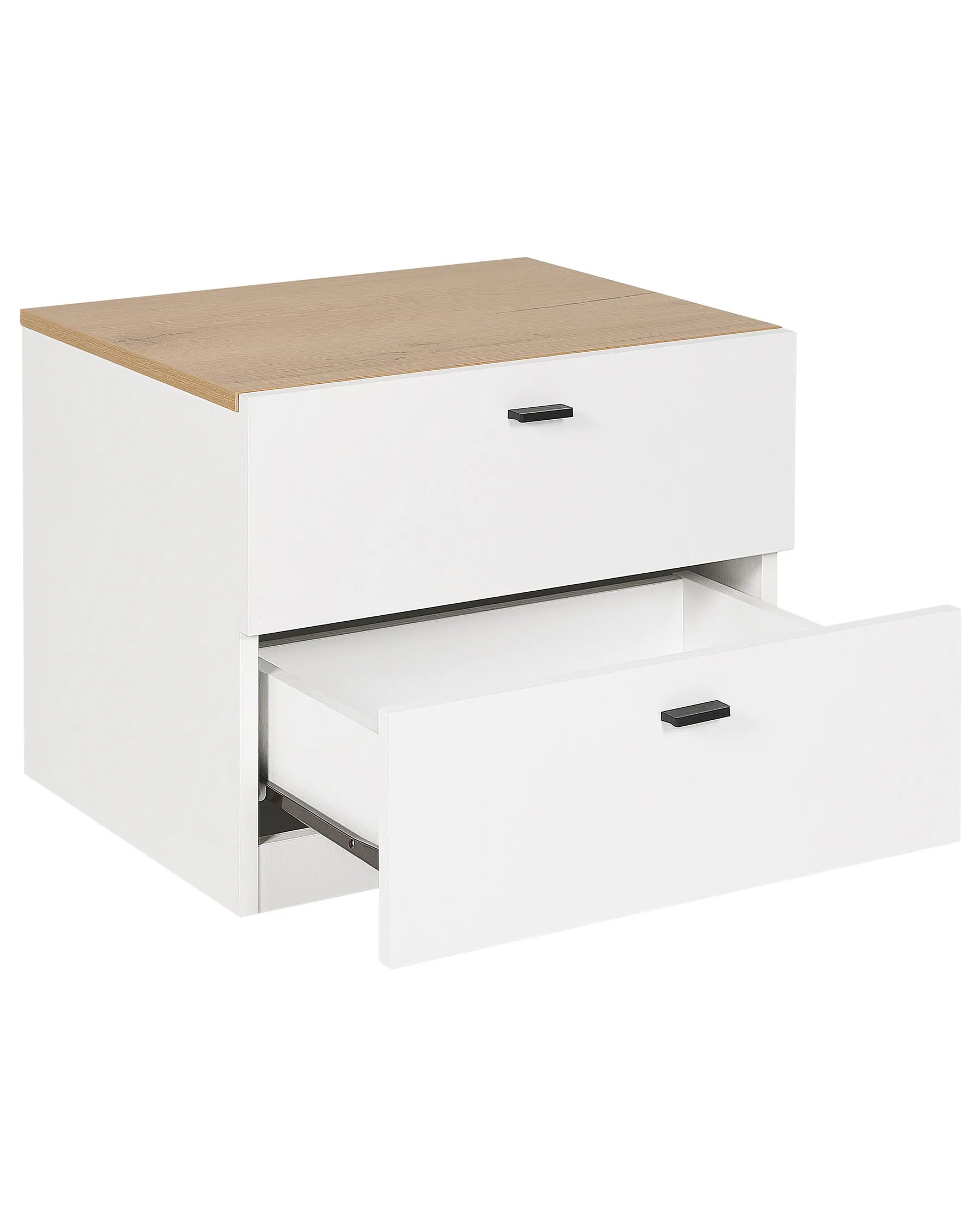 2 Drawer Bedside Table EDISON White
