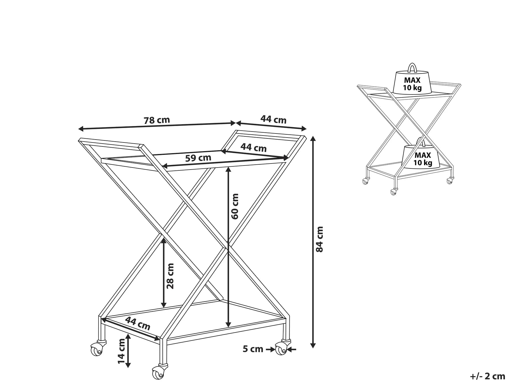 Kitchen Trolley IVERA Metal Transparent