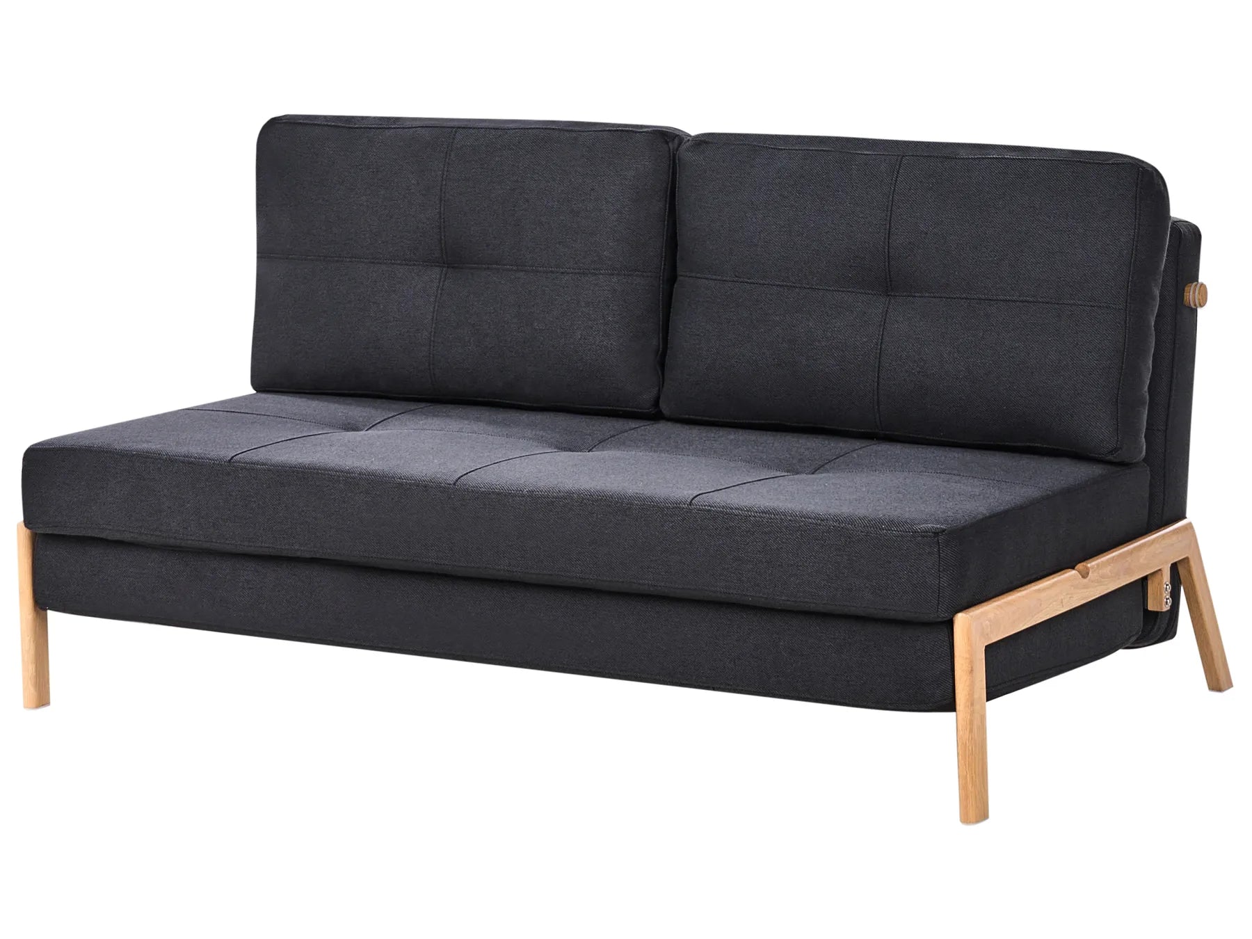 Sofa Bed 2 Seater EDLAND Fabric Black