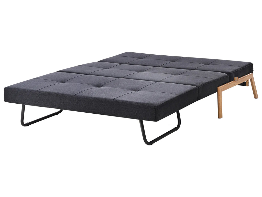 Sofa Bed 2 Seater EDLAND Fabric Black