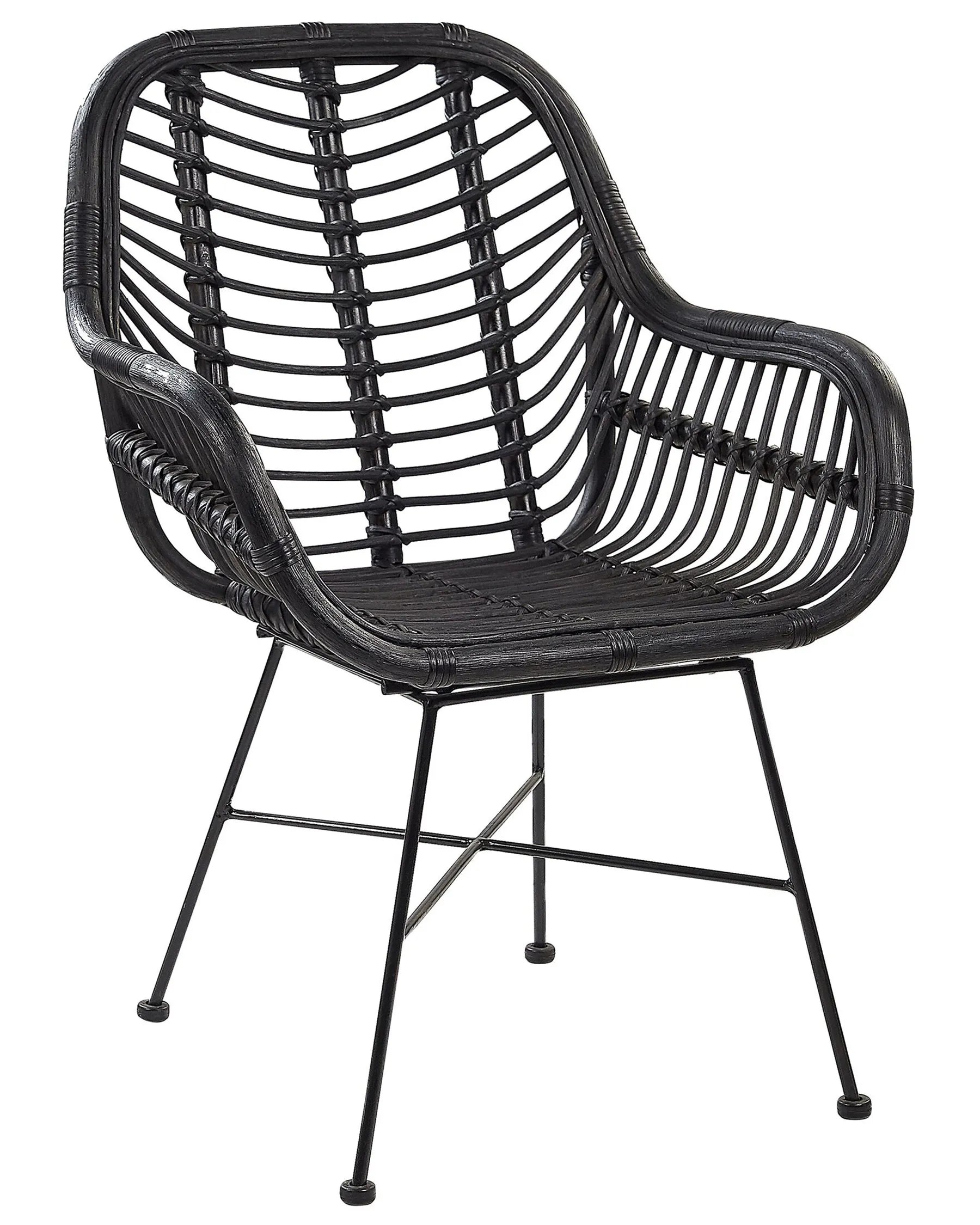 Dining Chair CANORA Rattan Black