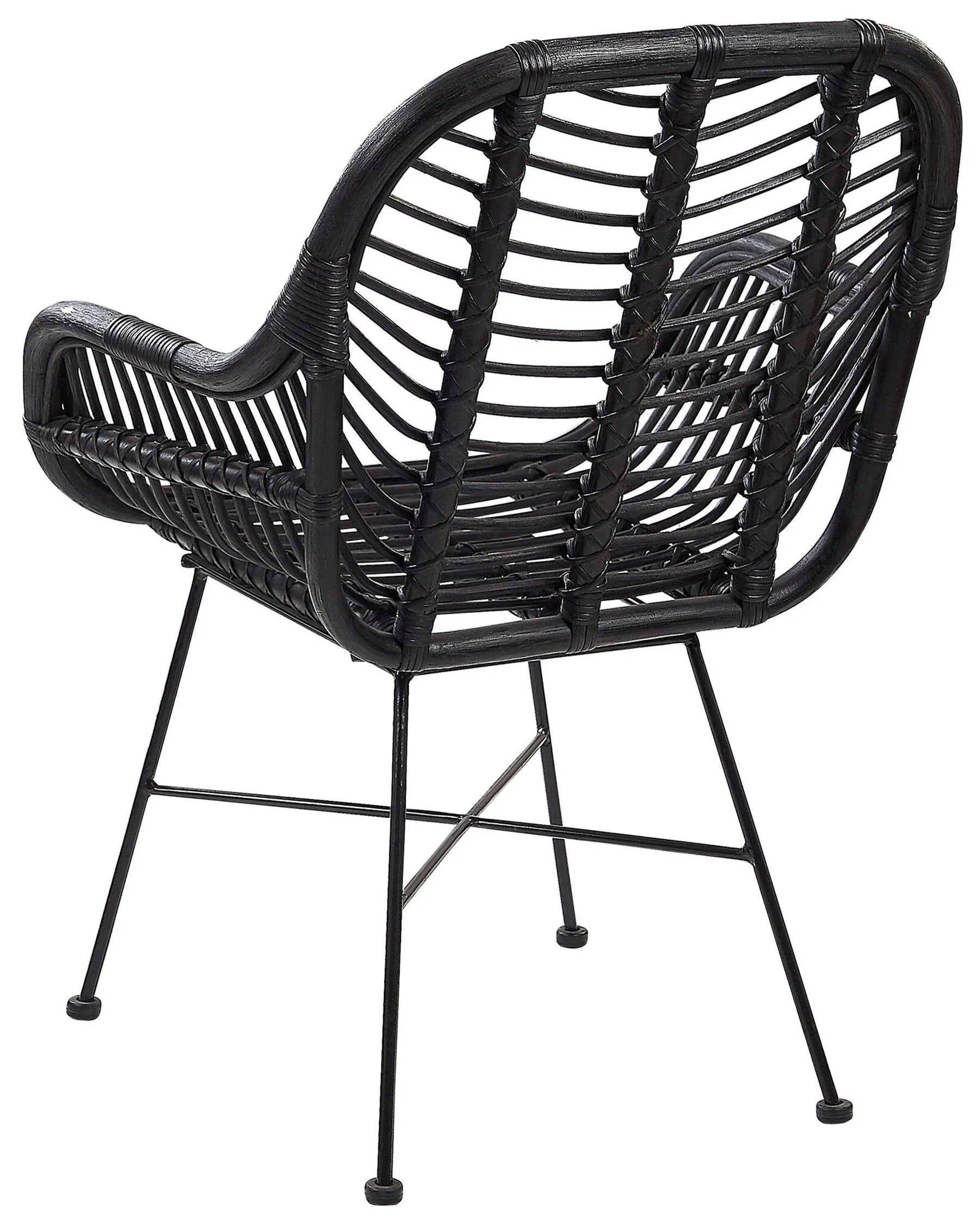 Dining Chair CANORA Rattan Black