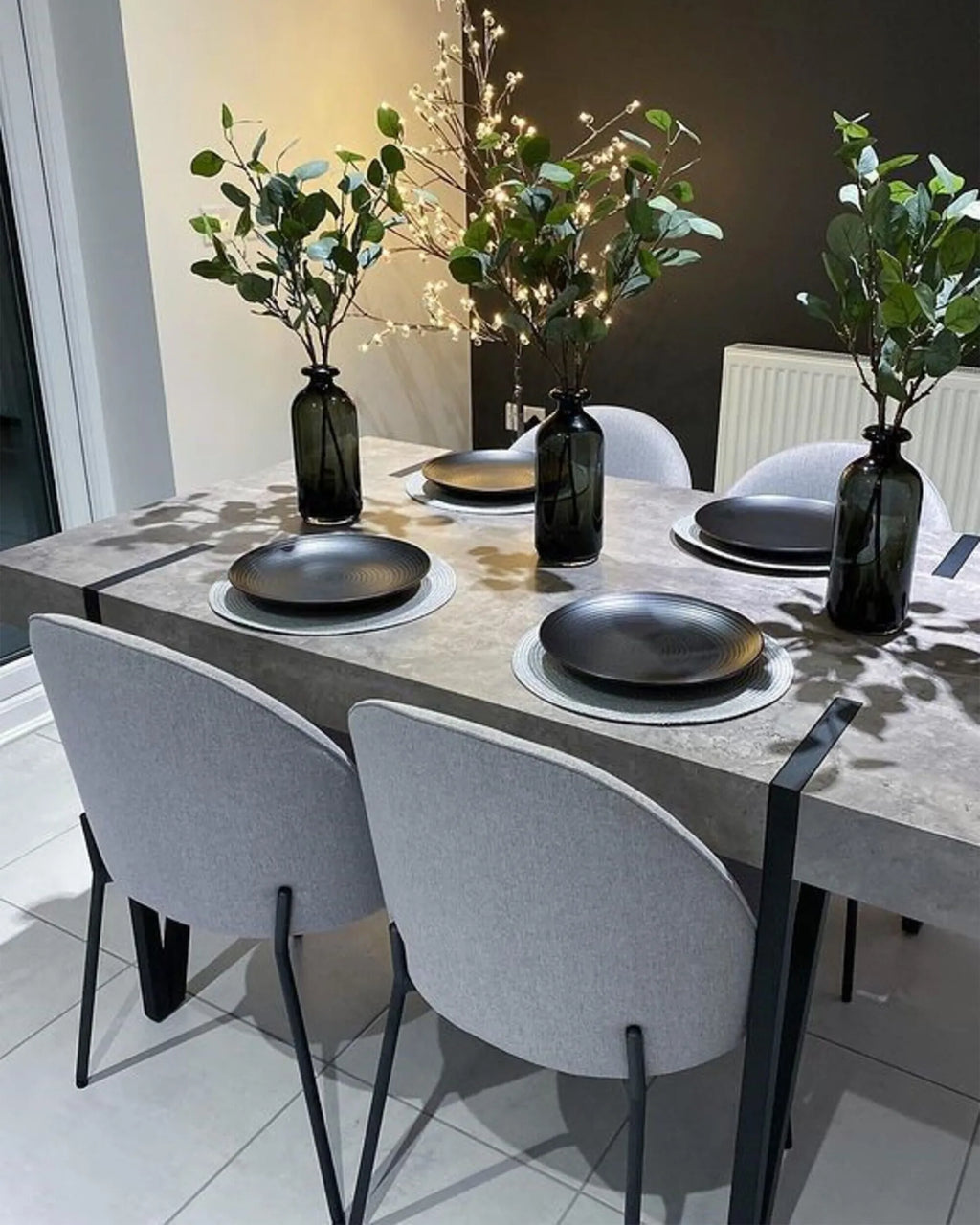 Dining Table Grey Concrete Effect 150 cm 90 cm