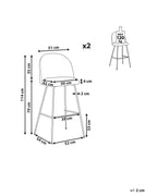 Set of 2 Bar Chairs ARCOLA Velvet Emerald Green