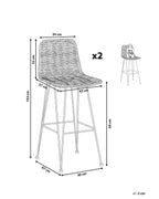 Set of 2 Bar Chairs CASSITA Rattan Black