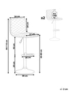 Set of 2 Bar Chairs ORLANDO Swivel Black