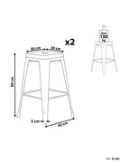 Set of 2 Bar Stools CABRILLO Metal Grey