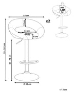 Set of 2 Bar Chairs PEORIA Faux Leather Swivel Black