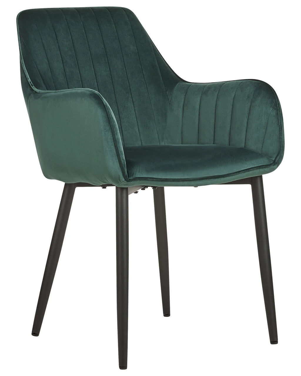 Set of 2 Dining Chairs Velvet Dark Green