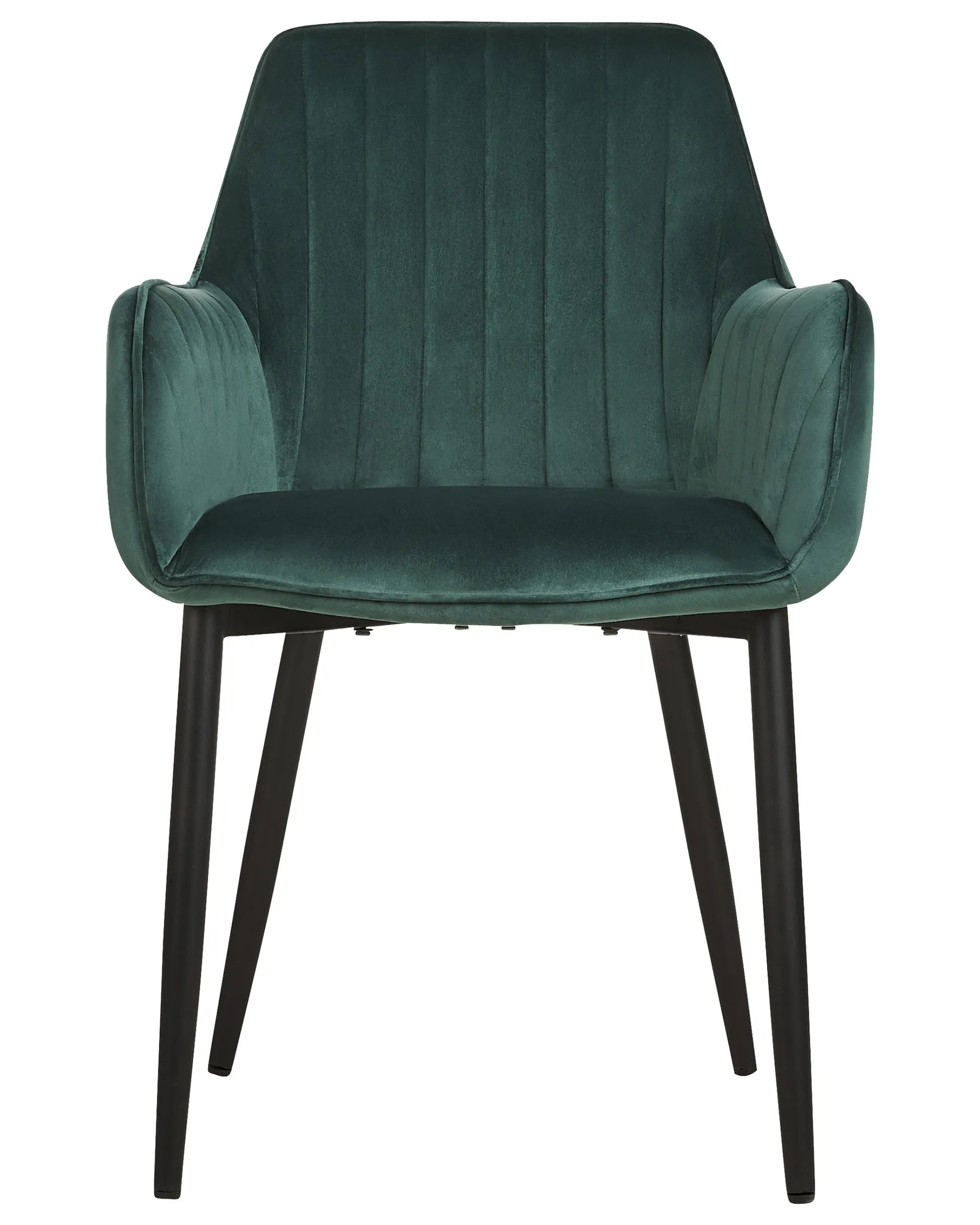 Set of 2 Dining Chairs Velvet Dark Green