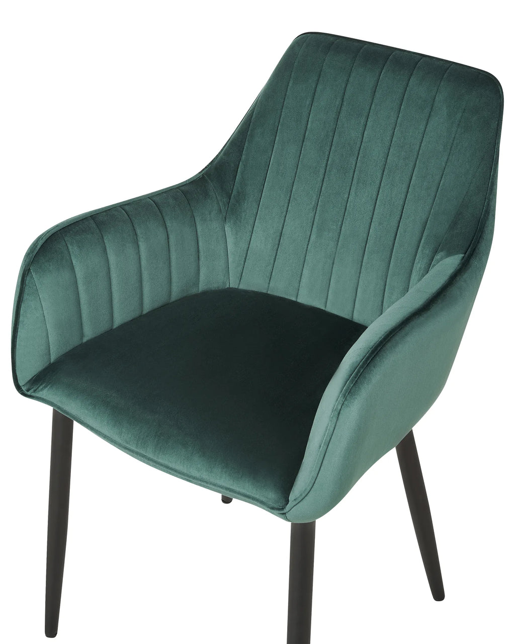 Set of 2 Dining Chairs Velvet Dark Green