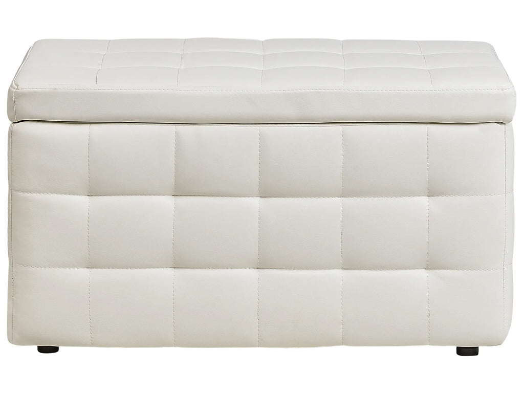 Storage Ottoman MICHIGAN Faux Leather White