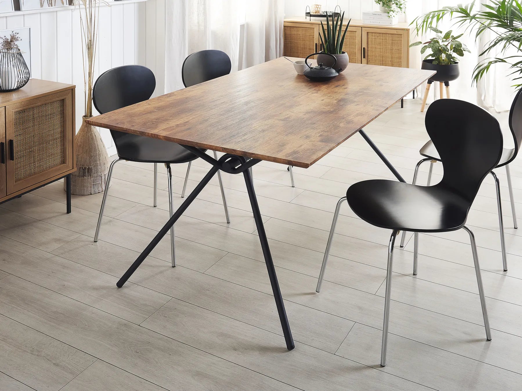 Dining Table AMSTERDAM Dark Brown 160 cm 90 cm