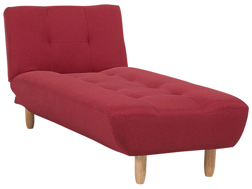 Chaise Longue ALSTEN Fabric Red