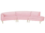 Curved Sofa 4 Seater MOSS Velvet Pink