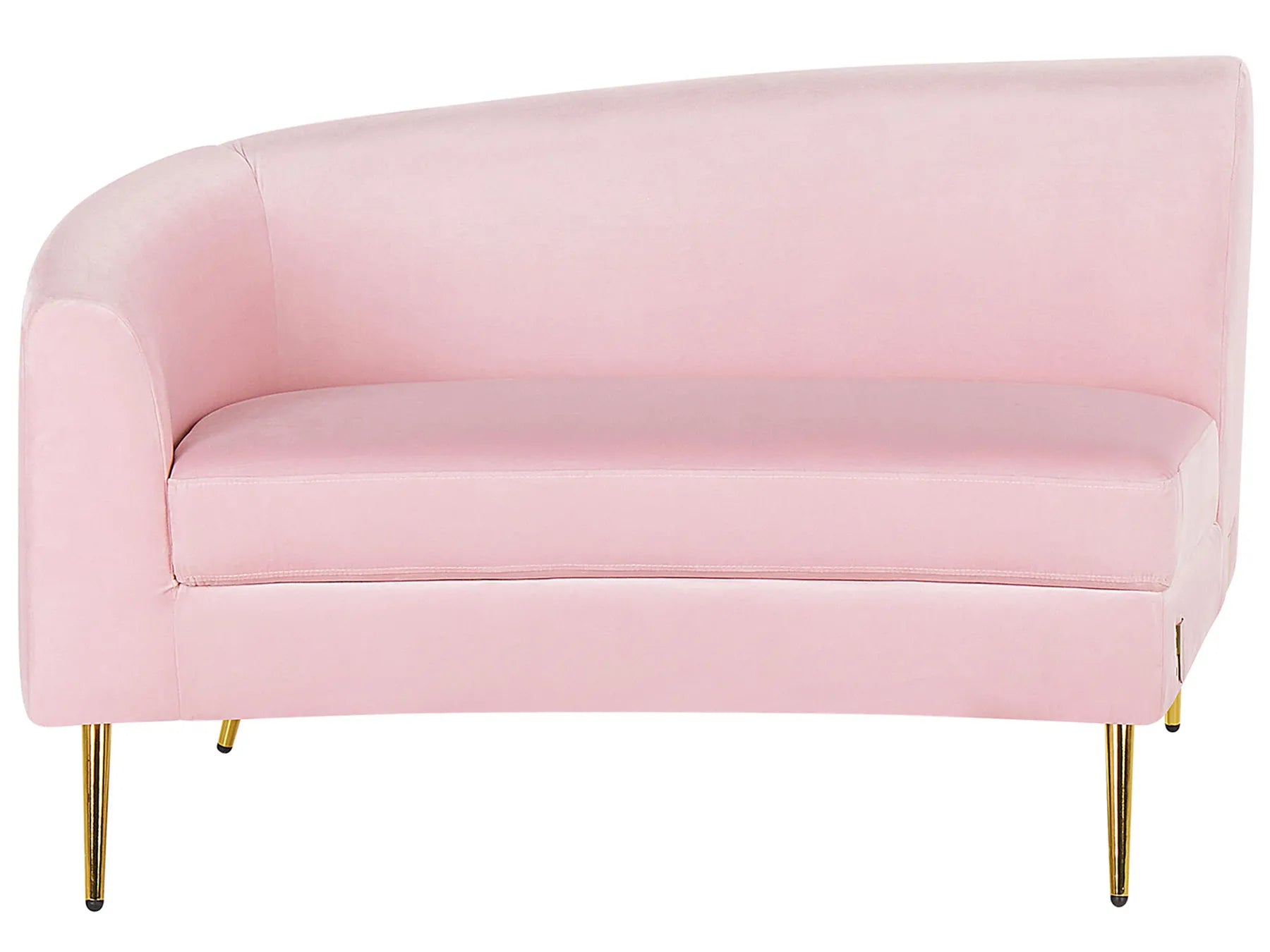Curved Sofa 4 Seater MOSS Velvet Pink