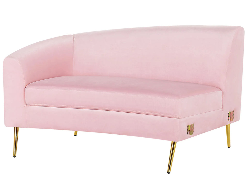 Curved Sofa 4 Seater MOSS Velvet Pink