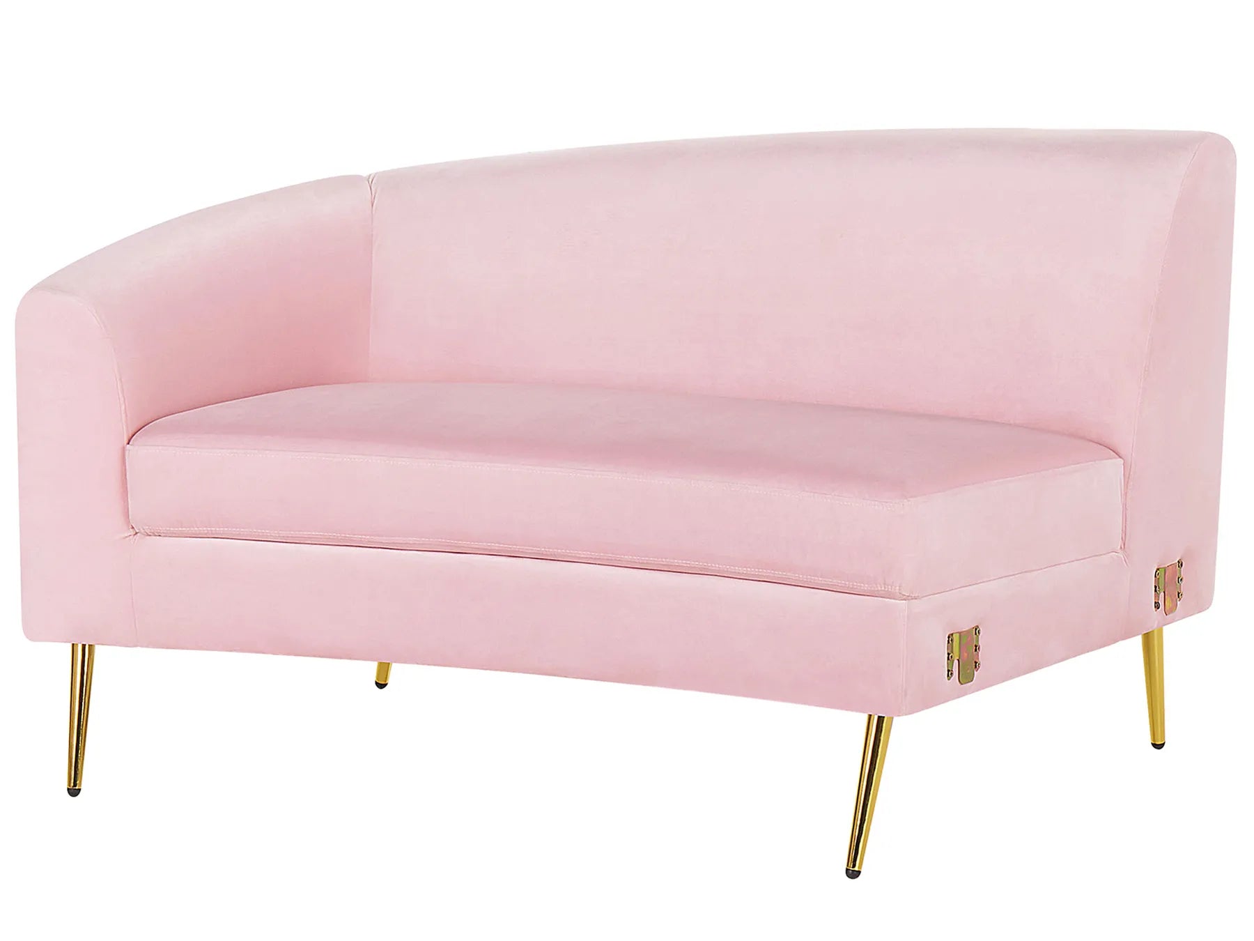 Curved Sofa 4 Seater MOSS Velvet Pink