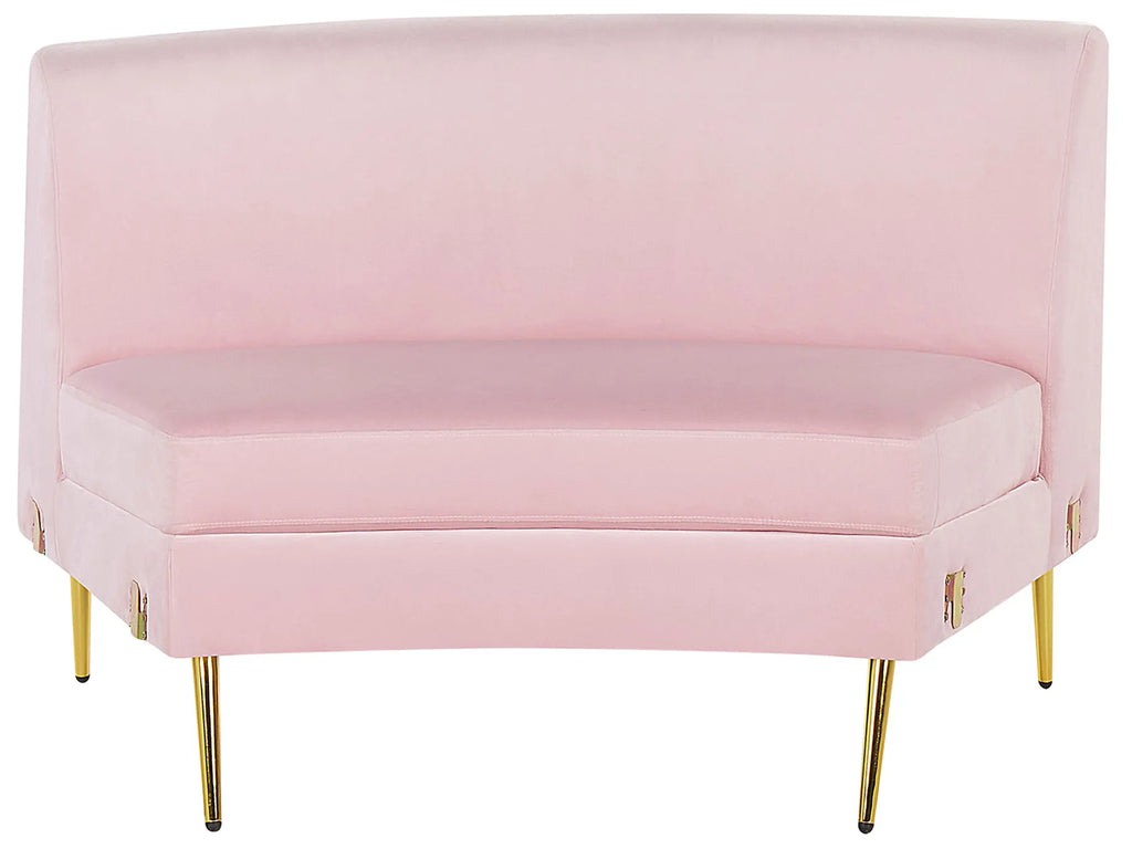 Curved Sofa 4 Seater MOSS Velvet Pink