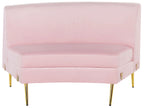 Curved Sofa 4 Seater MOSS Velvet Pink