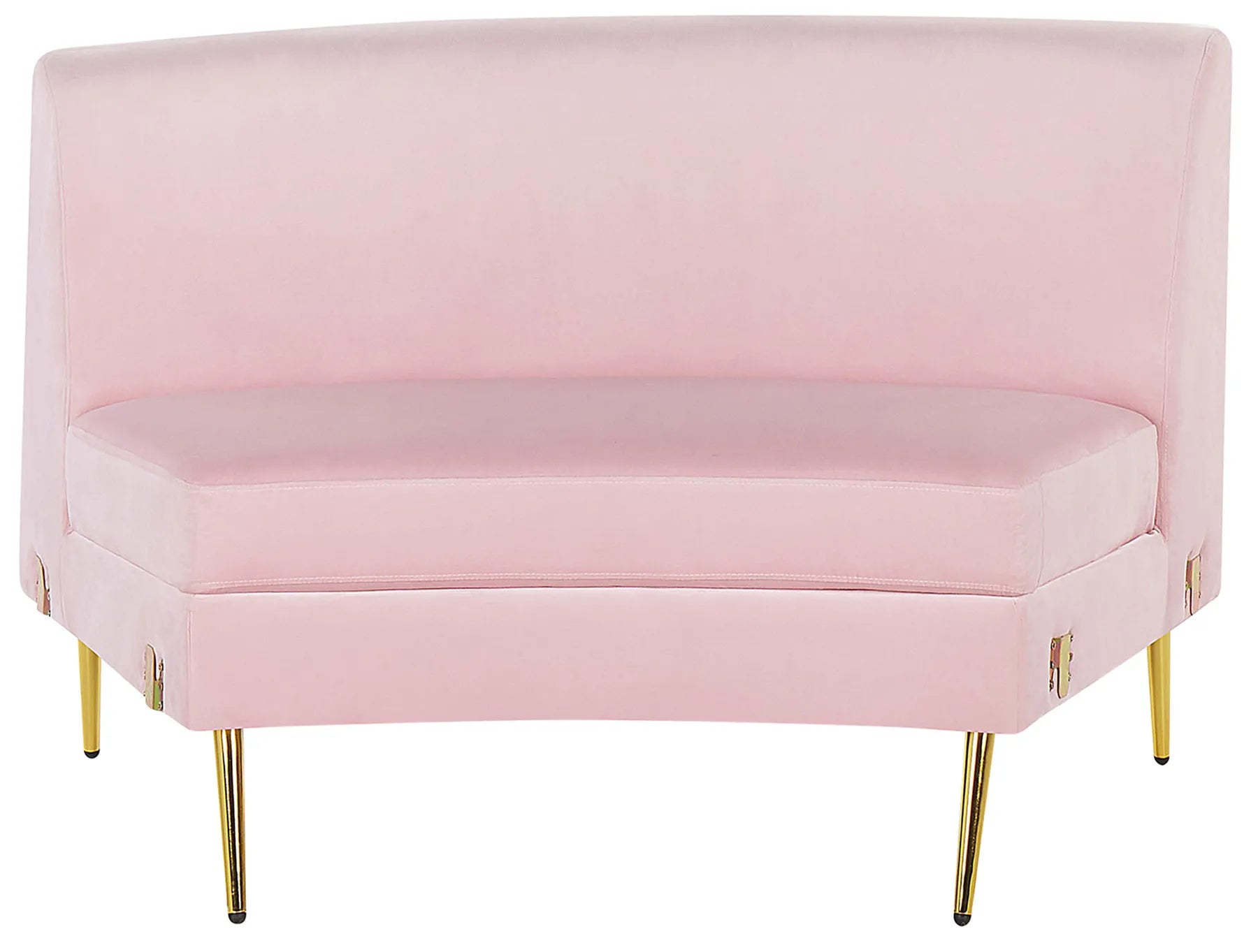 Curved Sofa 4 Seater MOSS Velvet Pink