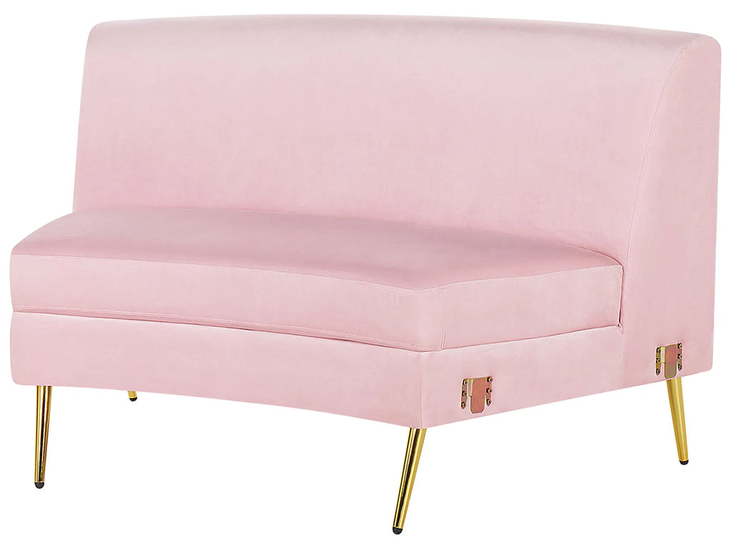 Curved Sofa 4 Seater MOSS Velvet Pink