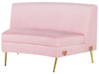 Curved Sofa 4 Seater MOSS Velvet Pink