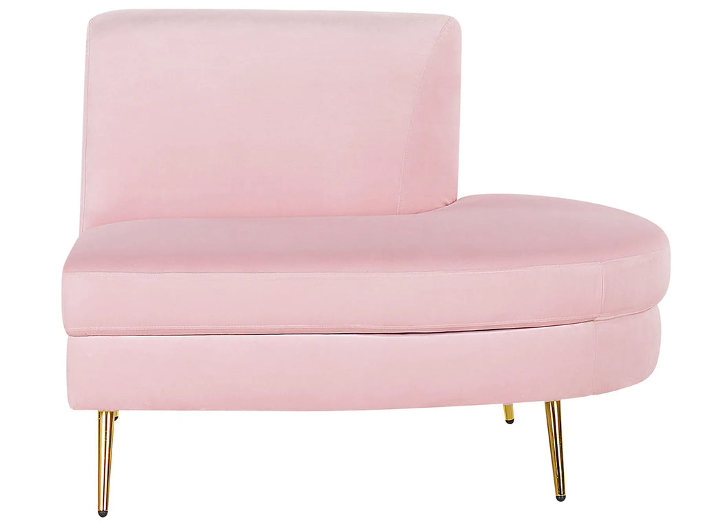 Curved Sofa 4 Seater MOSS Velvet Pink
