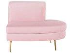 Curved Sofa 4 Seater MOSS Velvet Pink