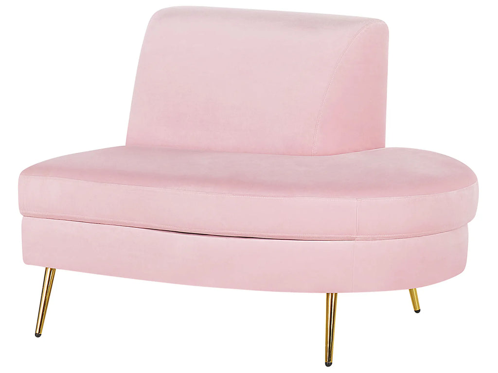 Curved Sofa 4 Seater MOSS Velvet Pink