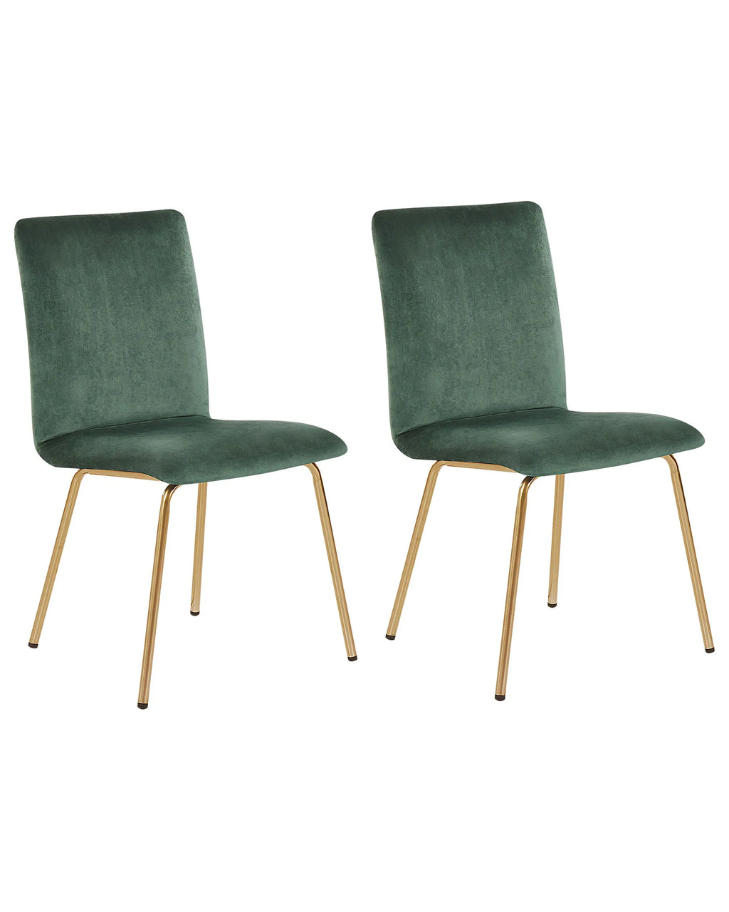 Set of 2 Dining Chairs Velvet Emerald Green