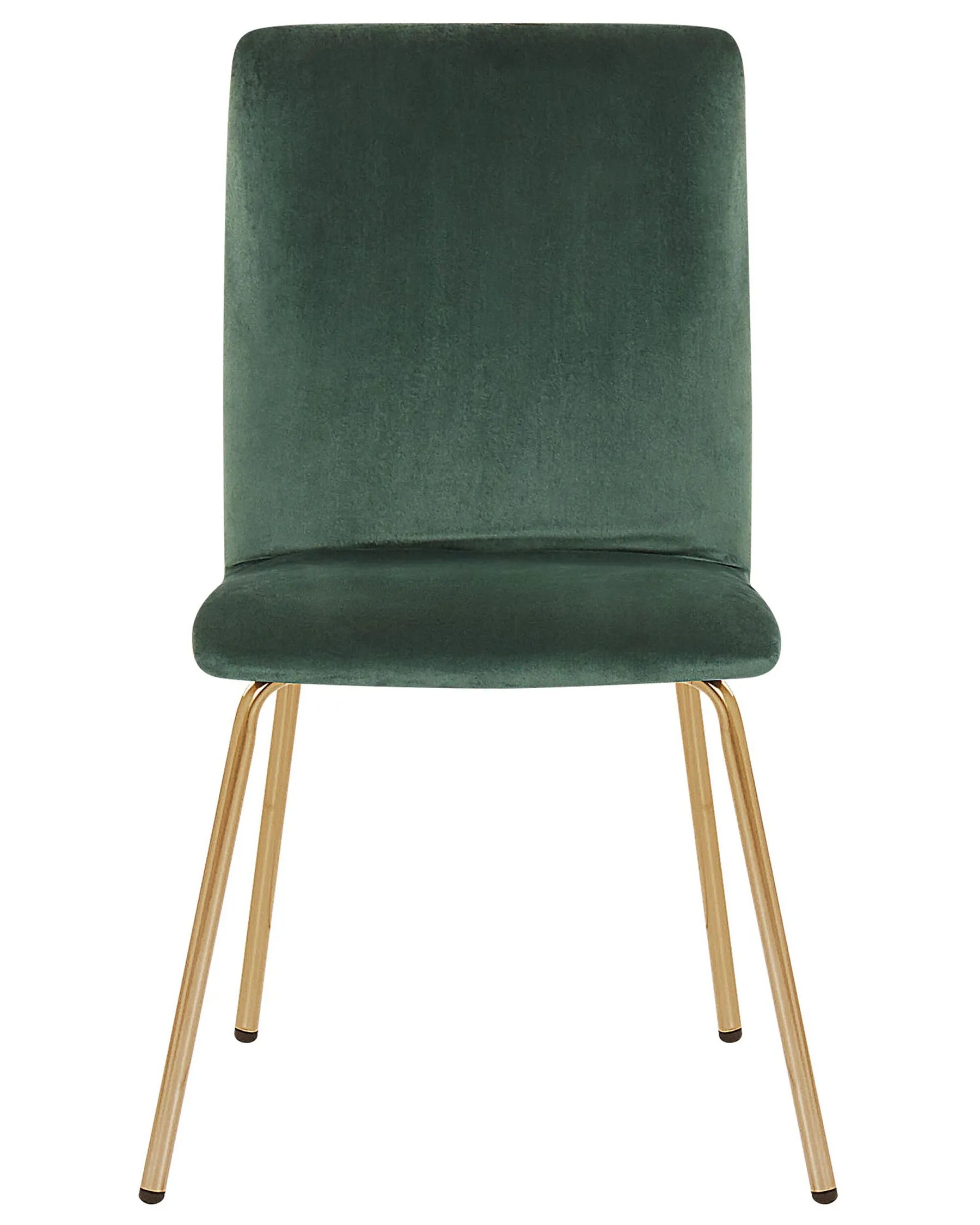 Set of 2 Dining Chairs Velvet Emerald Green