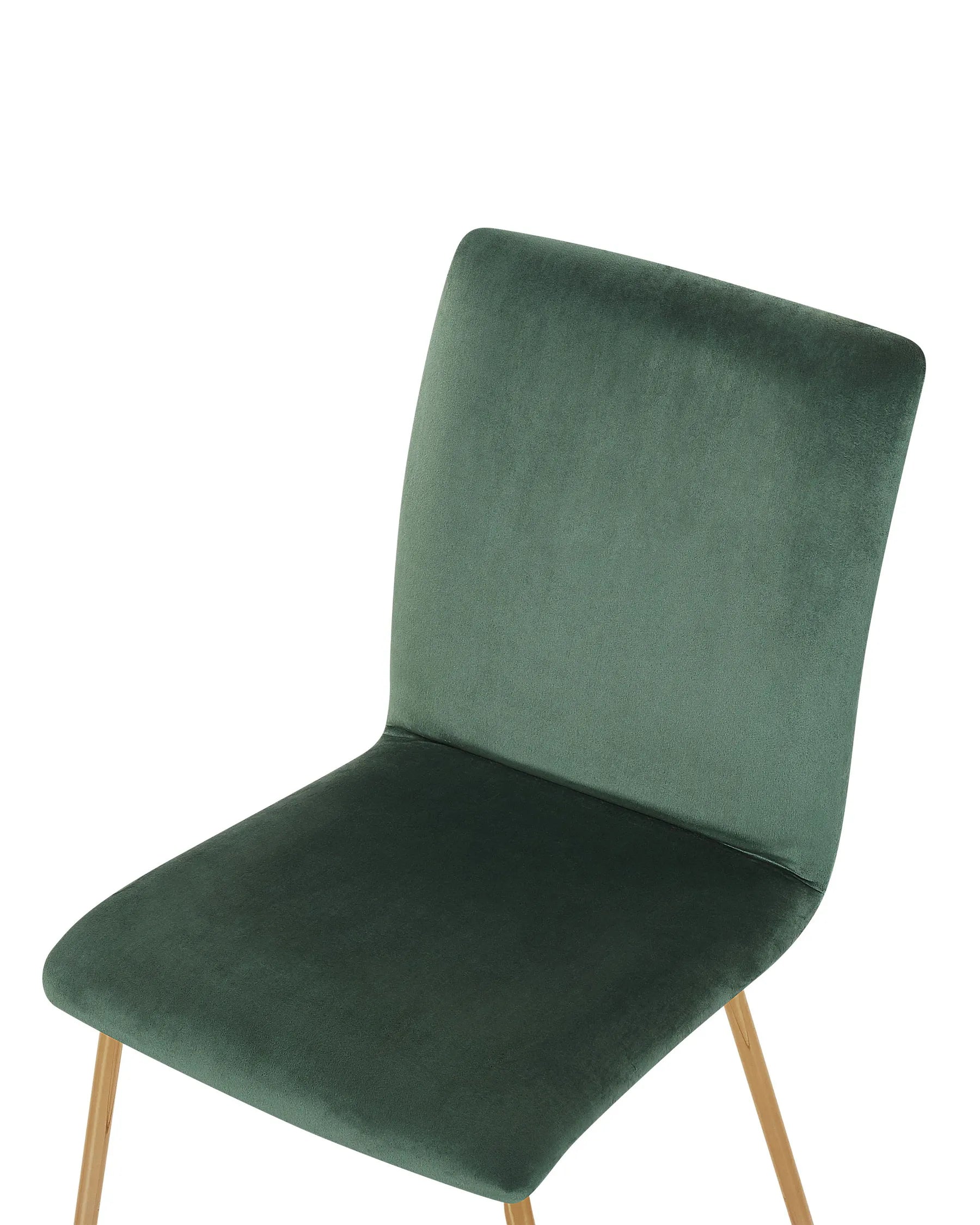 Set of 2 Dining Chairs Velvet Emerald Green