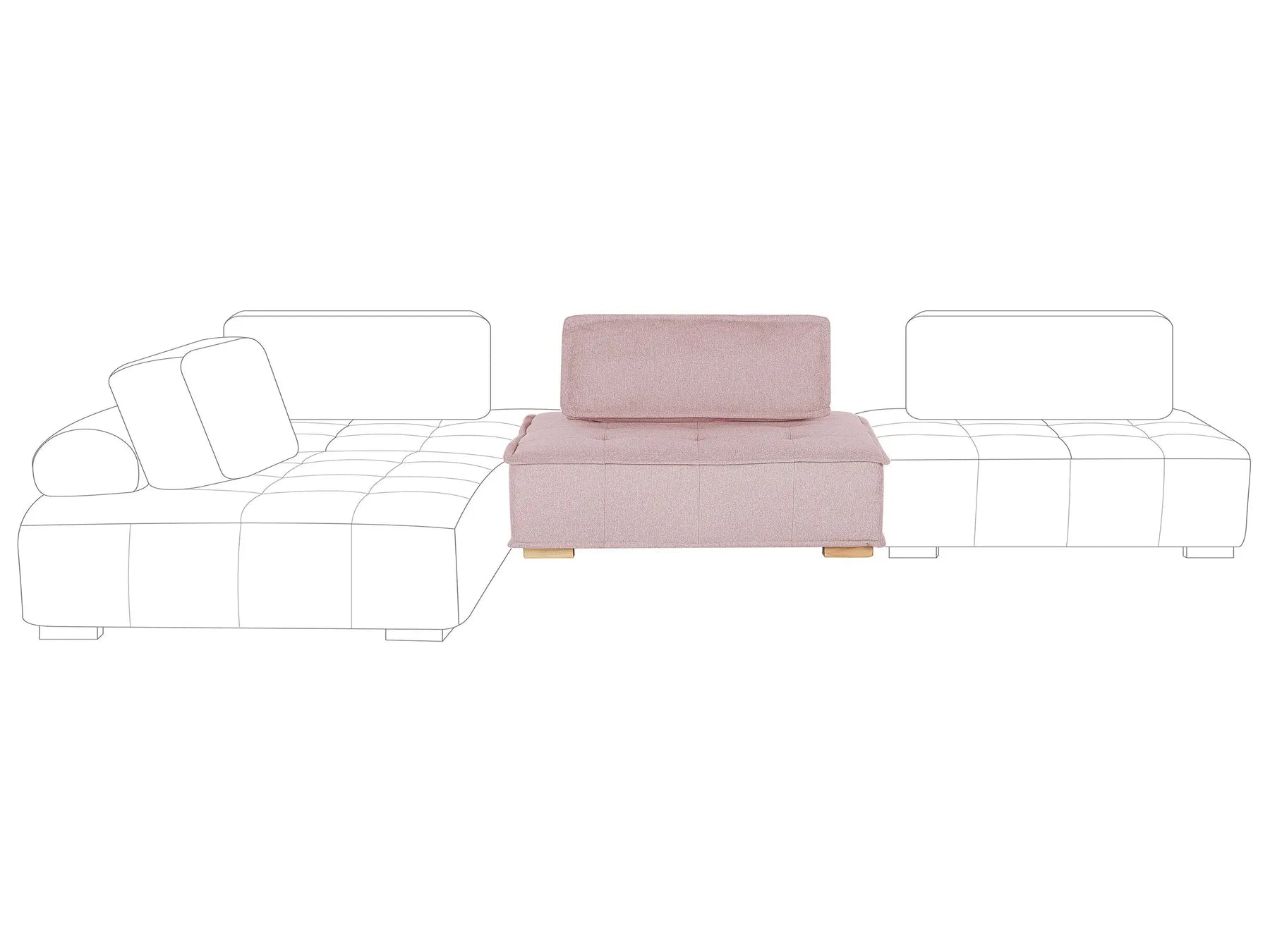 1-Seat Section TIBRO Fabric Pink