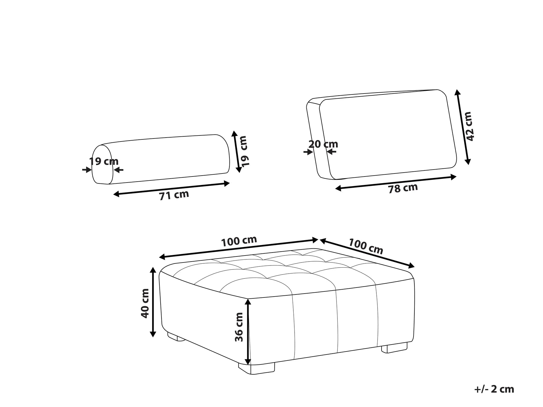 1-Seat Section TIBRO Fabric Grey